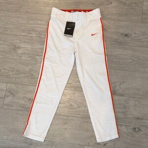 Nike White Baseball Pants with Orange Trim Boys S